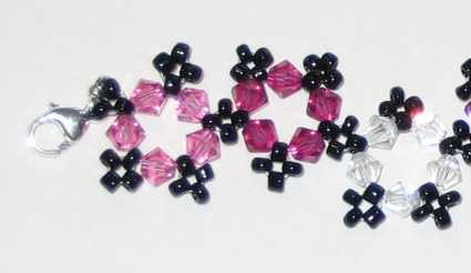 Snowflake Bracelet in Pinks